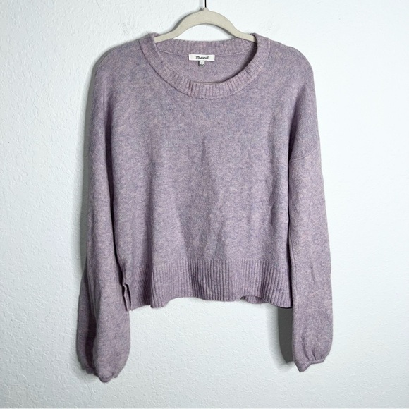 Madewell Sweater Women Medium Payton Lilac Pullover Alpaca Wool Blend B6 - Picture 3 of 9